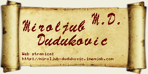 Miroljub Duduković vizit kartica